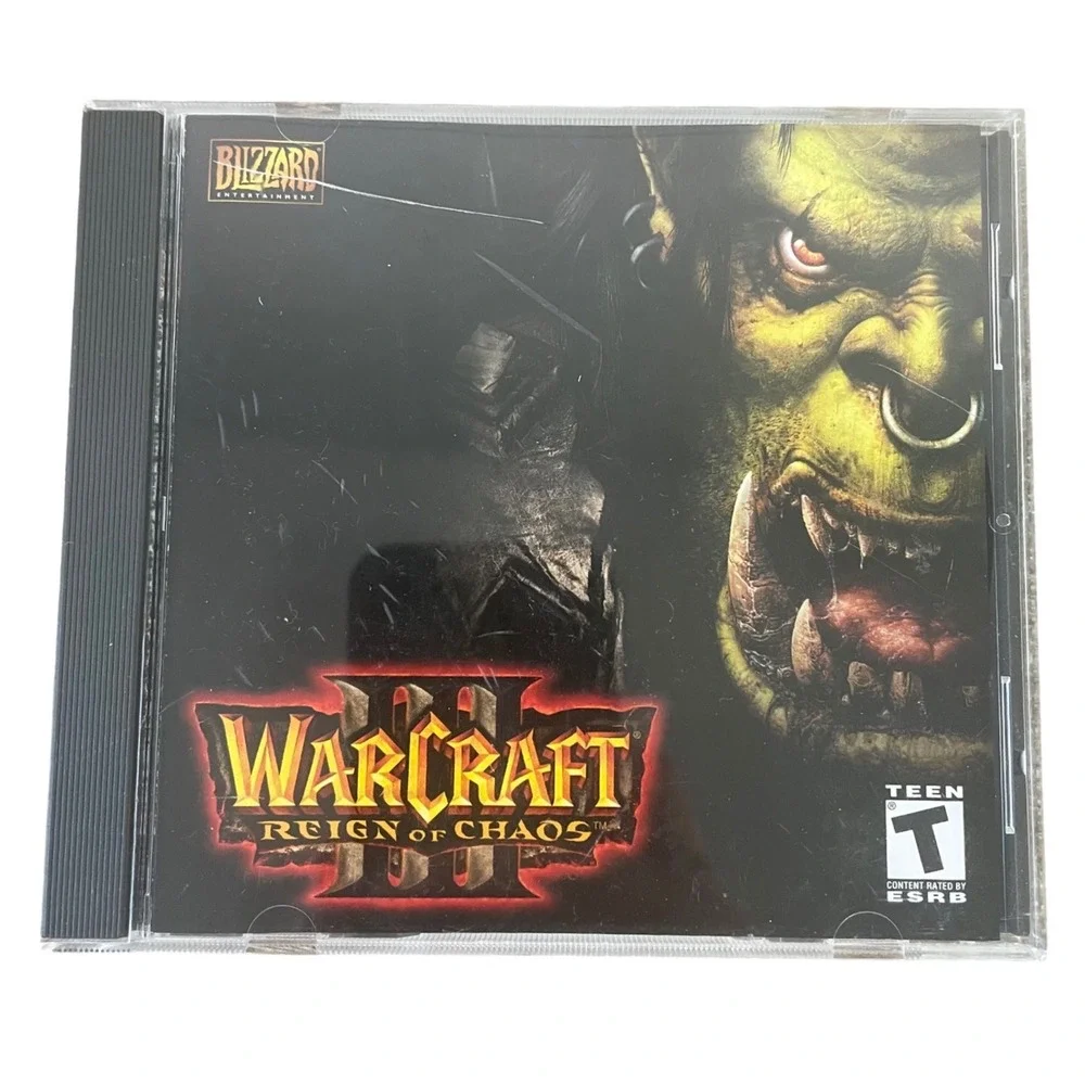 Warcraft III Reign of Chaos PC Mac 2002 Blizzard Orc Cover Art Vintage Game